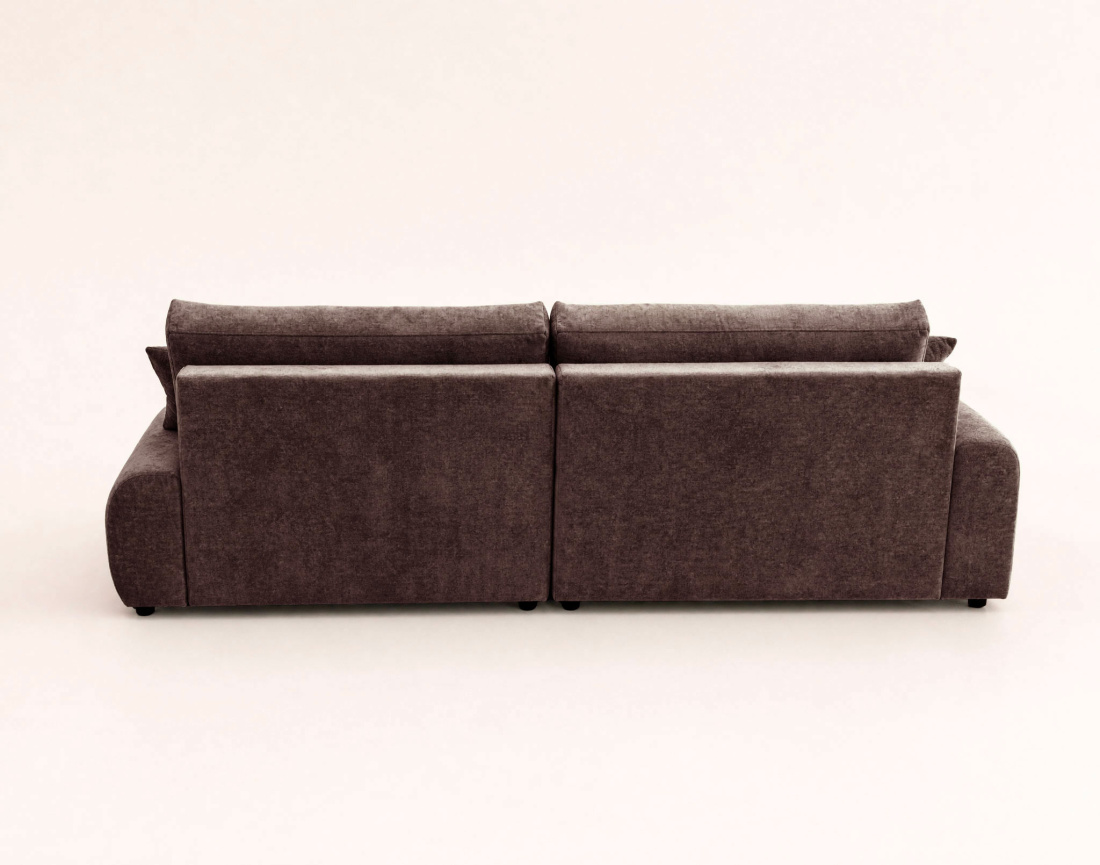 Canapé PIVOINE d'angle ouvert gauche 4 places convertible coffre tissu texturé | Best Mobilier