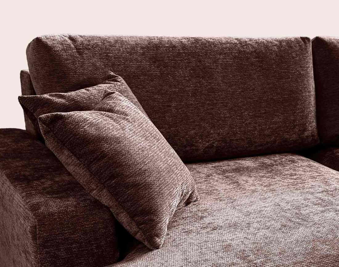 Canapé PIVOINE d'angle ouvert gauche 4 places convertible coffre tissu texturé | Best Mobilier