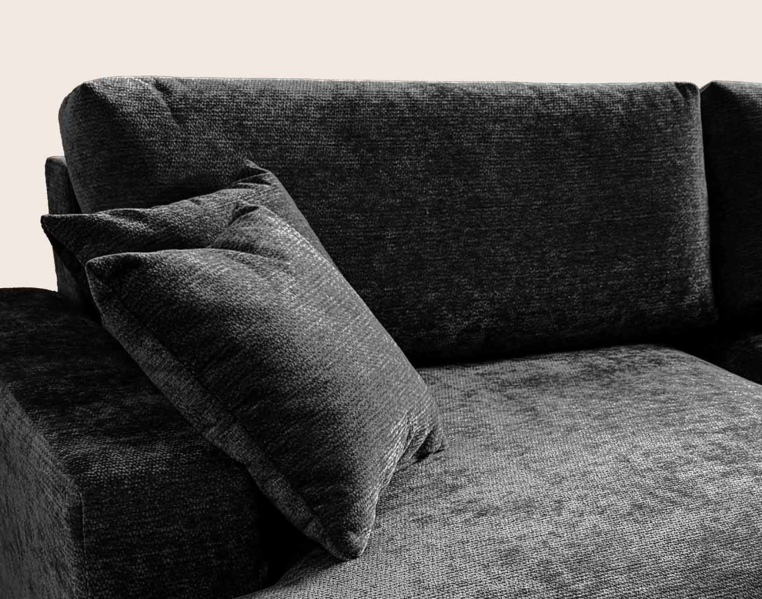 Canapé PIVOINE d'angle ouvert gauche 4 places convertible coffre tissu texturé | Best Mobilier