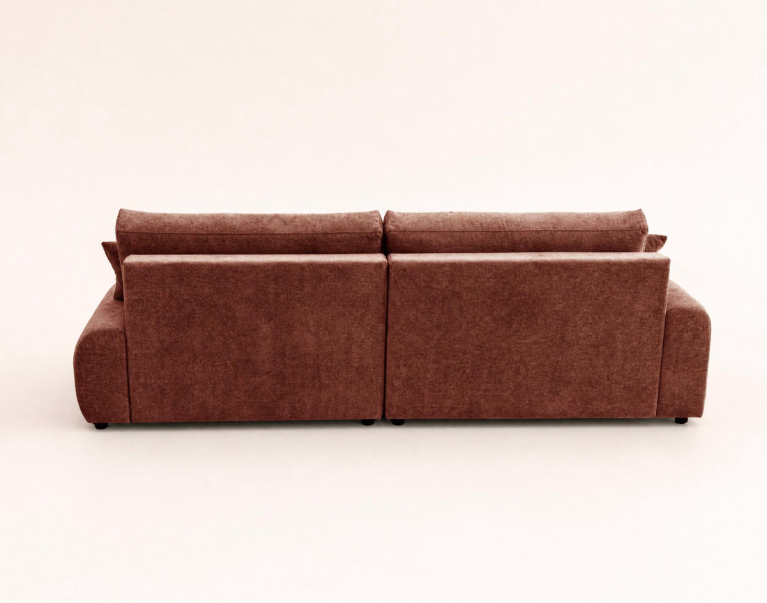 Canapé PIVOINE d'angle ouvert gauche 4 places convertible coffre tissu texturé | Best Mobilier