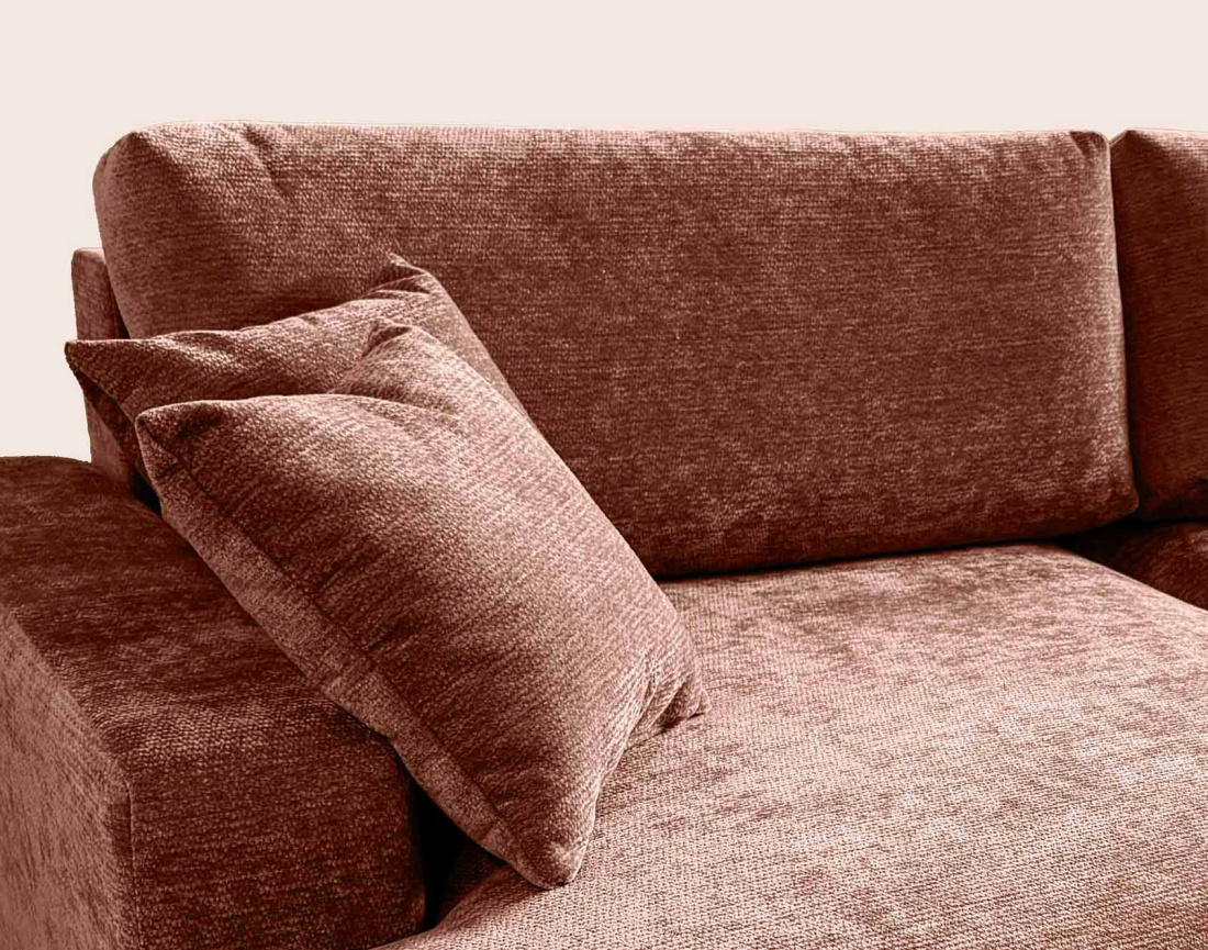 Canapé PIVOINE d'angle ouvert gauche 4 places convertible coffre tissu texturé | Best Mobilier