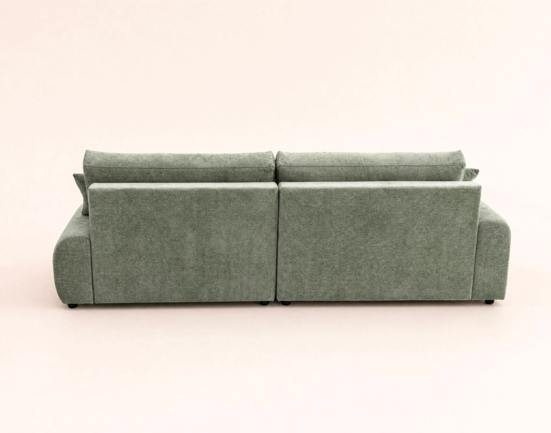Canapé PIVOINE d'angle ouvert gauche 4 places convertible coffre tissu texturé | Best Mobilier