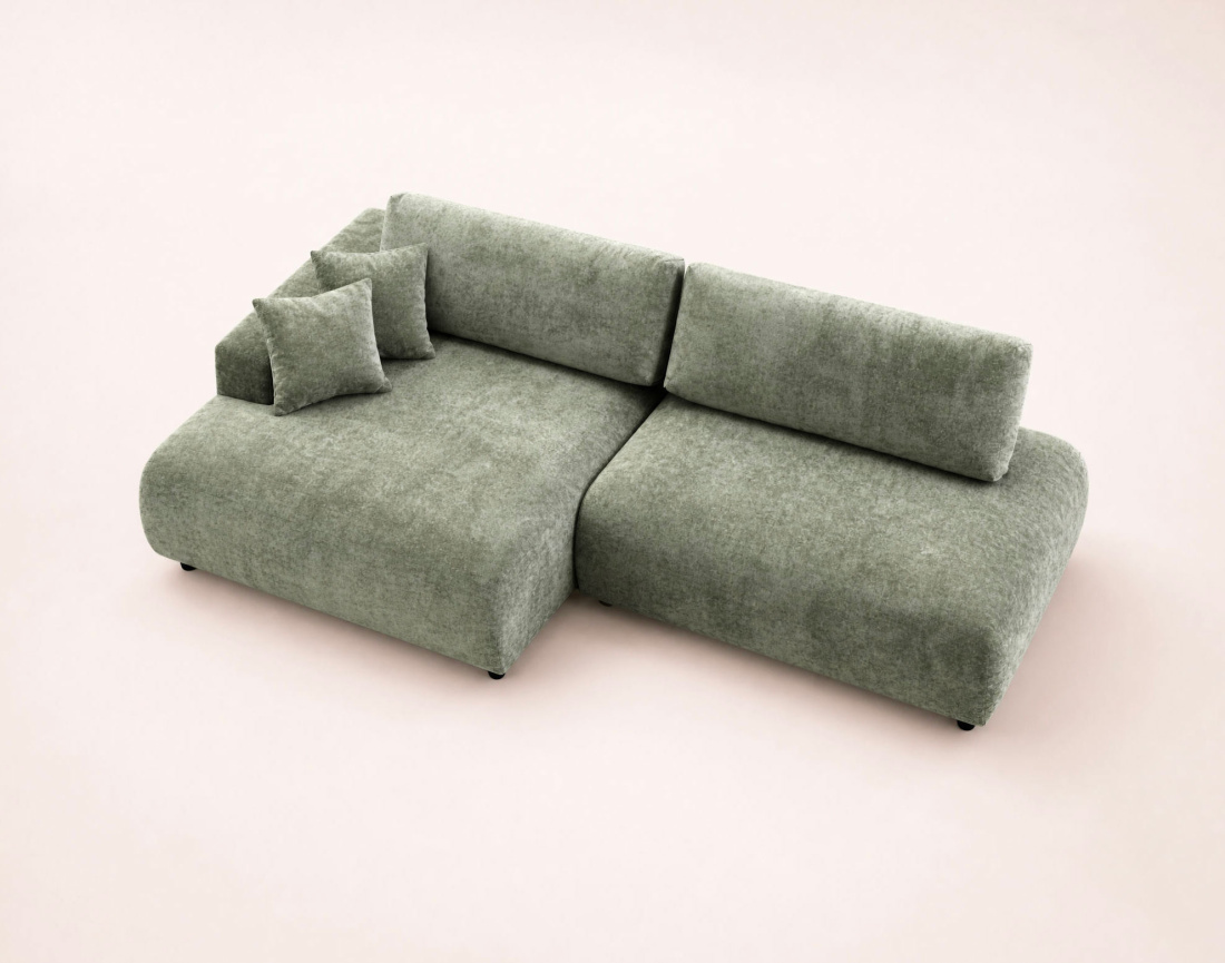 Canapé PIVOINE d'angle ouvert gauche 4 places convertible coffre tissu texturé | Best Mobilier