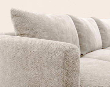 Canapé GABIN d'angle droit 5 places en velours texturé | Best Mobilier