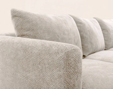 Canapé GABIN d'angle droit 5 places en velours texturé | Best Mobilier