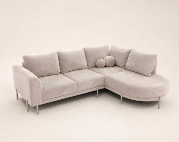 Canapé GABIN d'angle droit 5 places en velours texturé | Best Mobilier