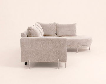 Canapé GABIN d'angle droit 5 places en velours texturé | Best Mobilier