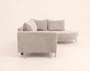 Canapé GABIN d'angle droit 5 places en velours texturé | Best Mobilier
