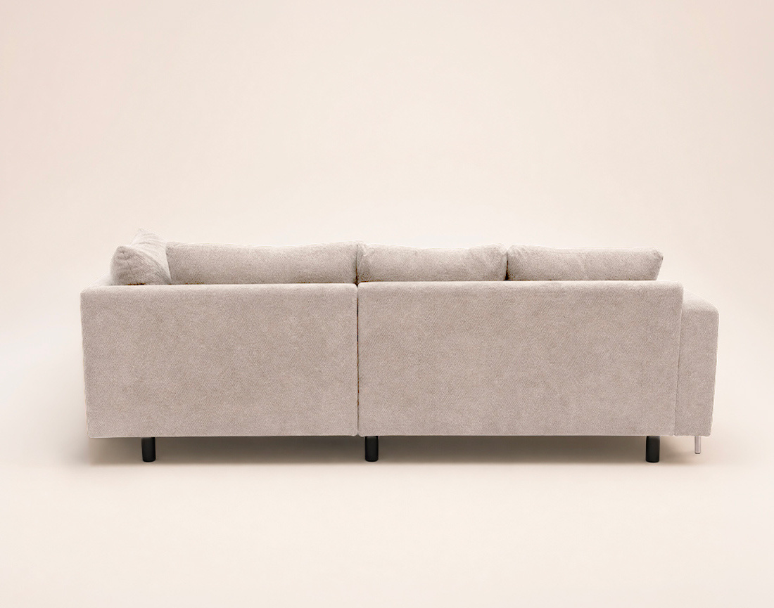 Canapé GABIN d'angle droit 5 places en velours texturé | Best Mobilier