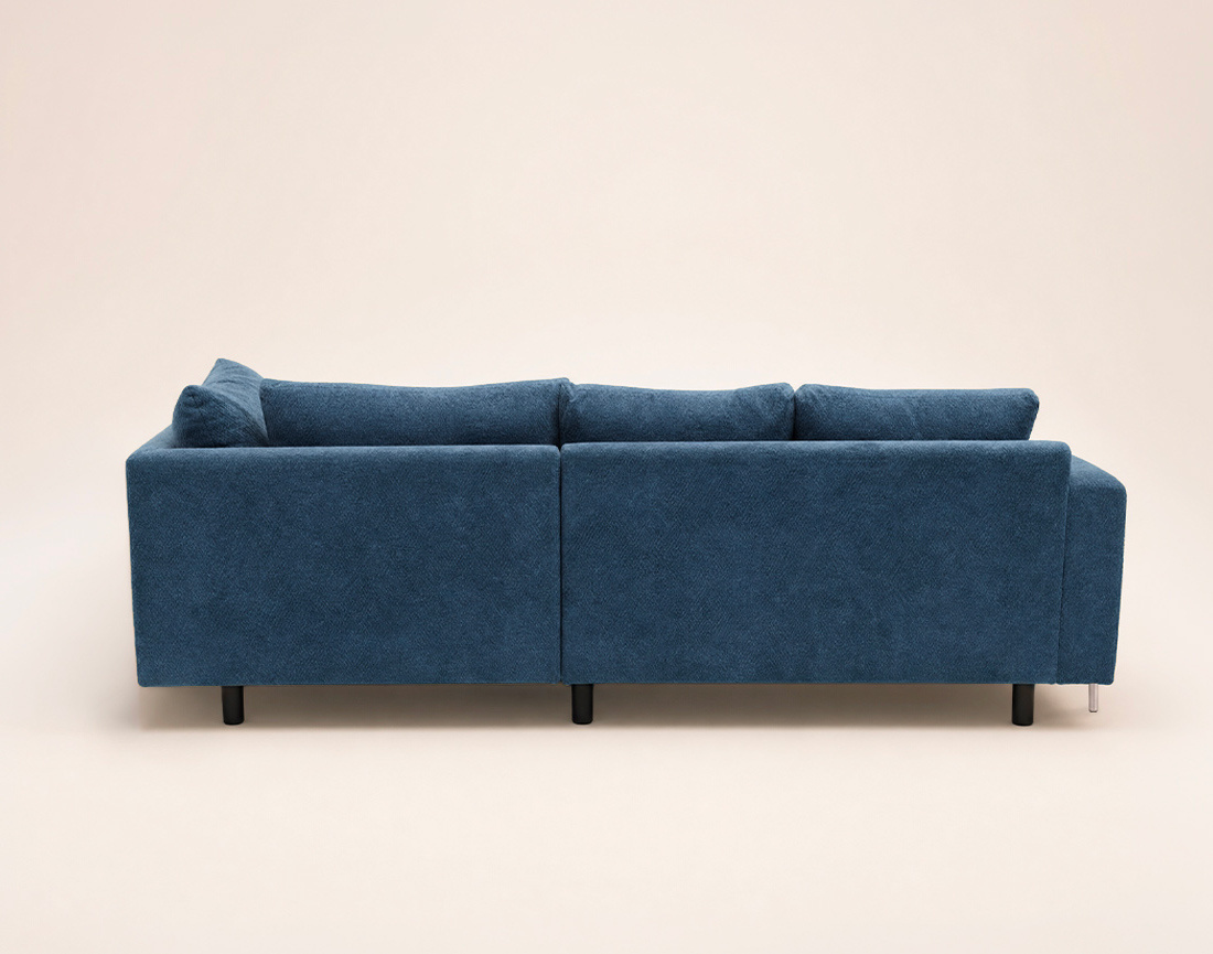 Canapé GABIN d'angle droit 5 places en velours texturé | Best Mobilier