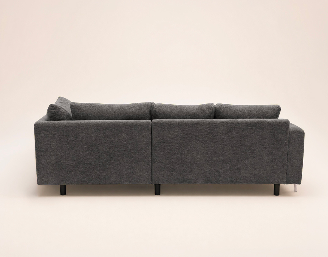 Canapé GABIN d'angle droit 5 places en velours texturé | Best Mobilier
