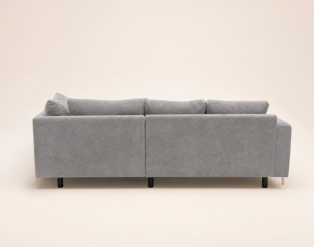 Canapé GABIN d'angle droit 5 places en velours texturé | Best Mobilier