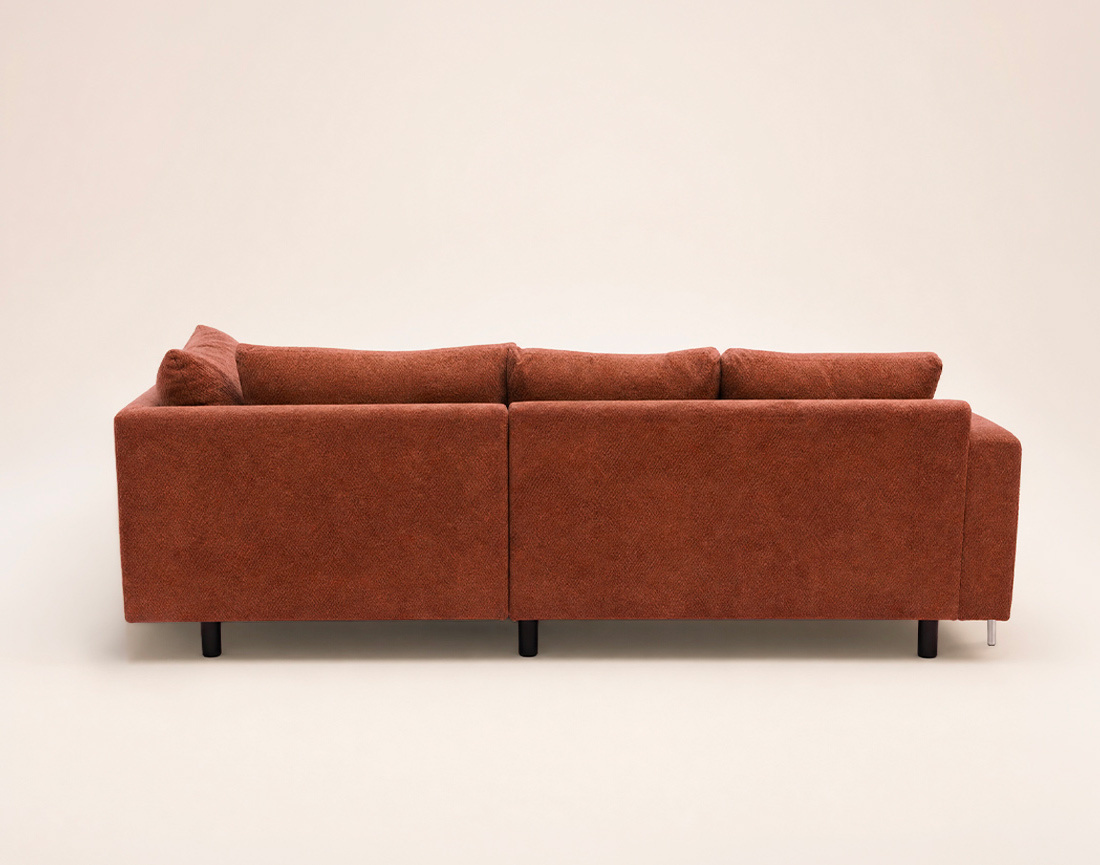 Canapé GABIN d'angle droit 5 places en velours texturé | Best Mobilier