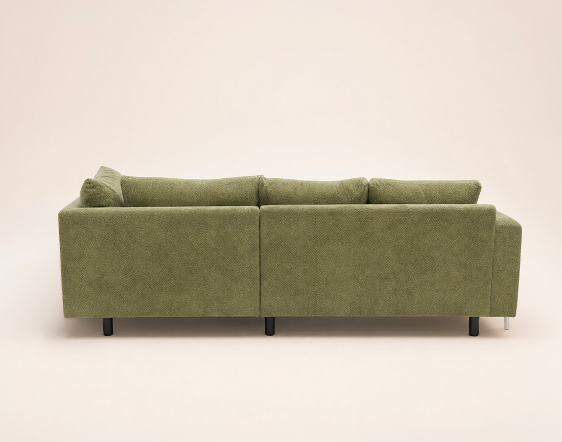 Canapé GABIN d'angle droit 5 places en velours texturé | Best Mobilier