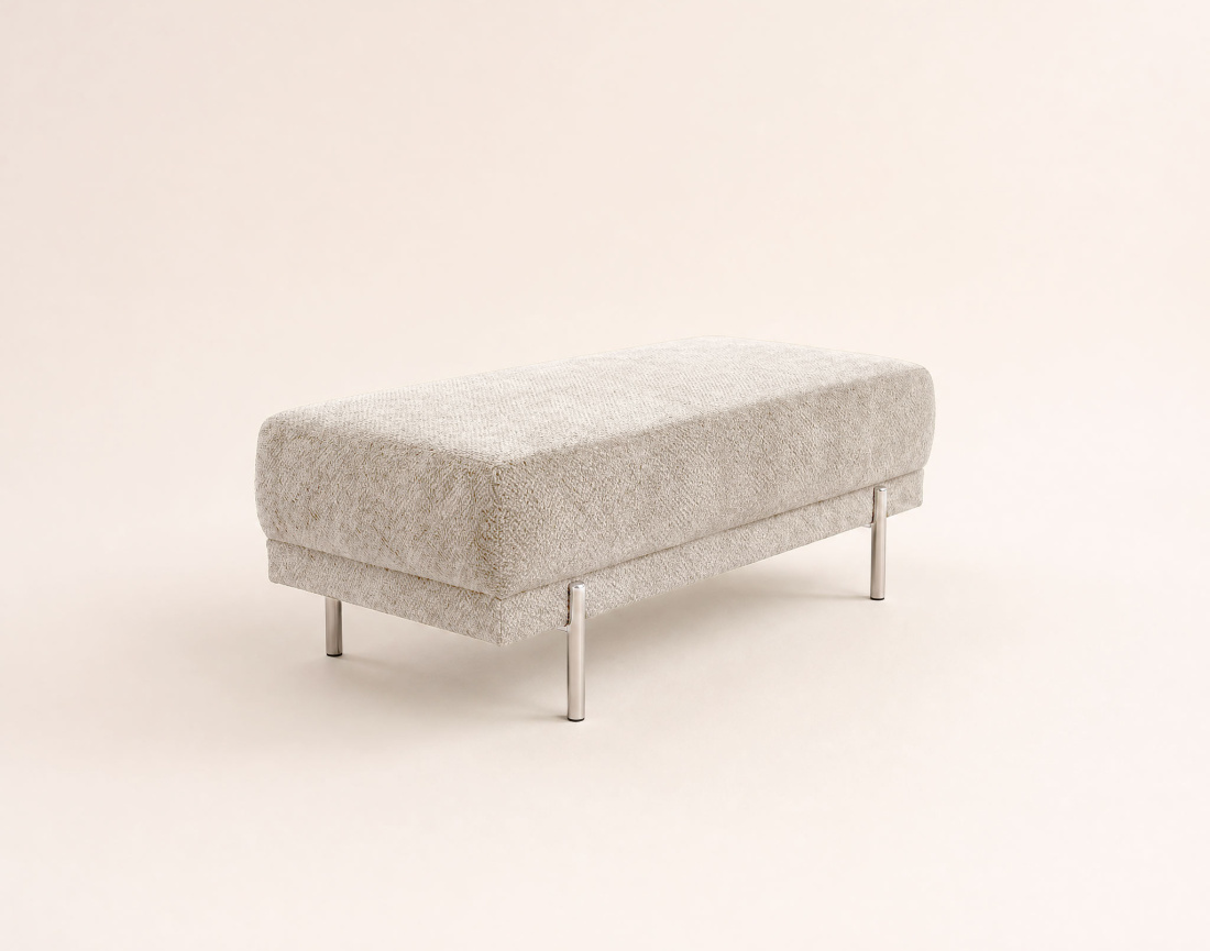 Pouf GABIN en velours texturé | Best Mobilier