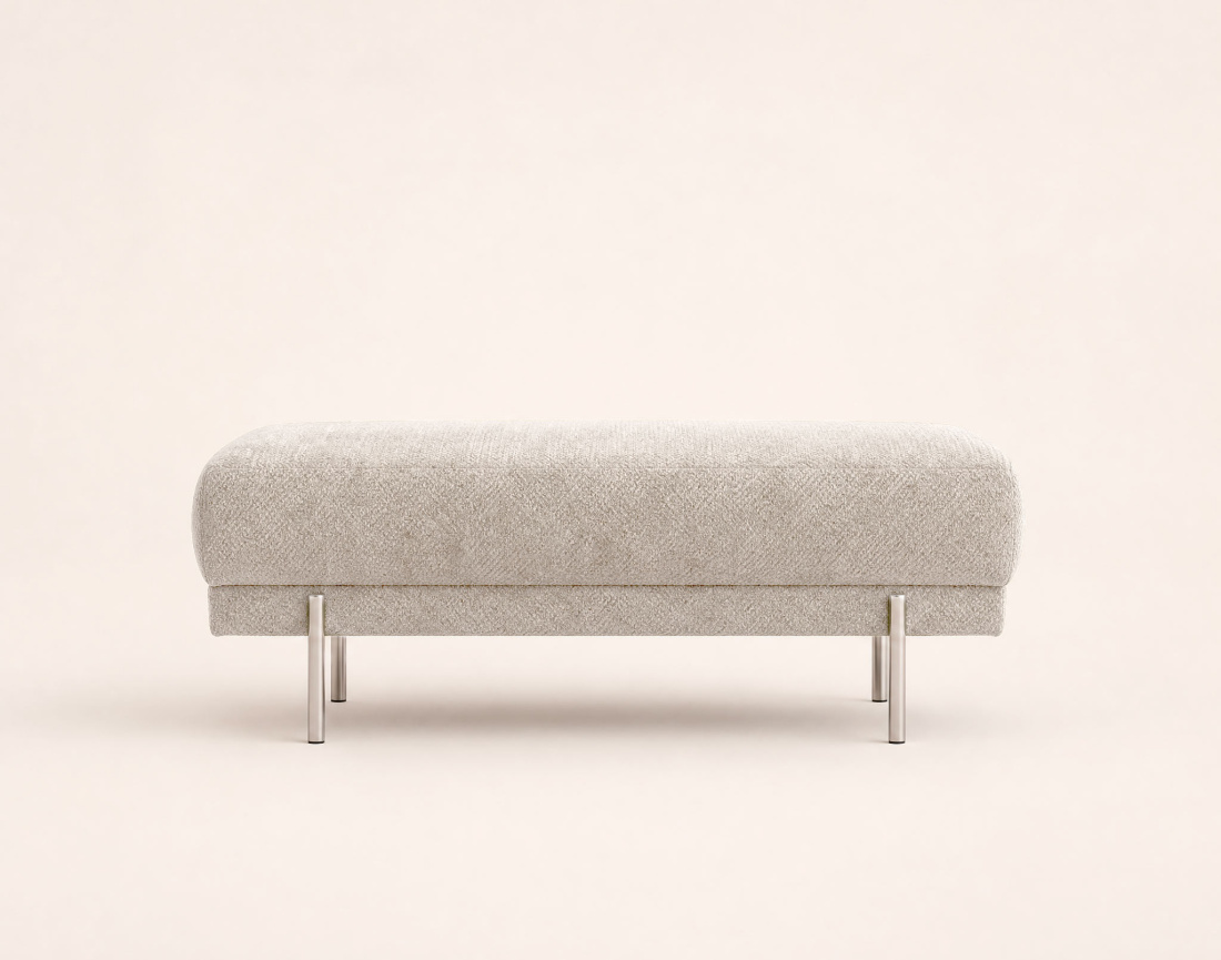 Pouf GABIN en velours texturé | Best Mobilier