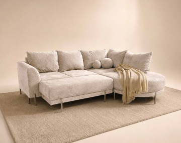 Pouf GABIN en velours texturé | Best Mobilier