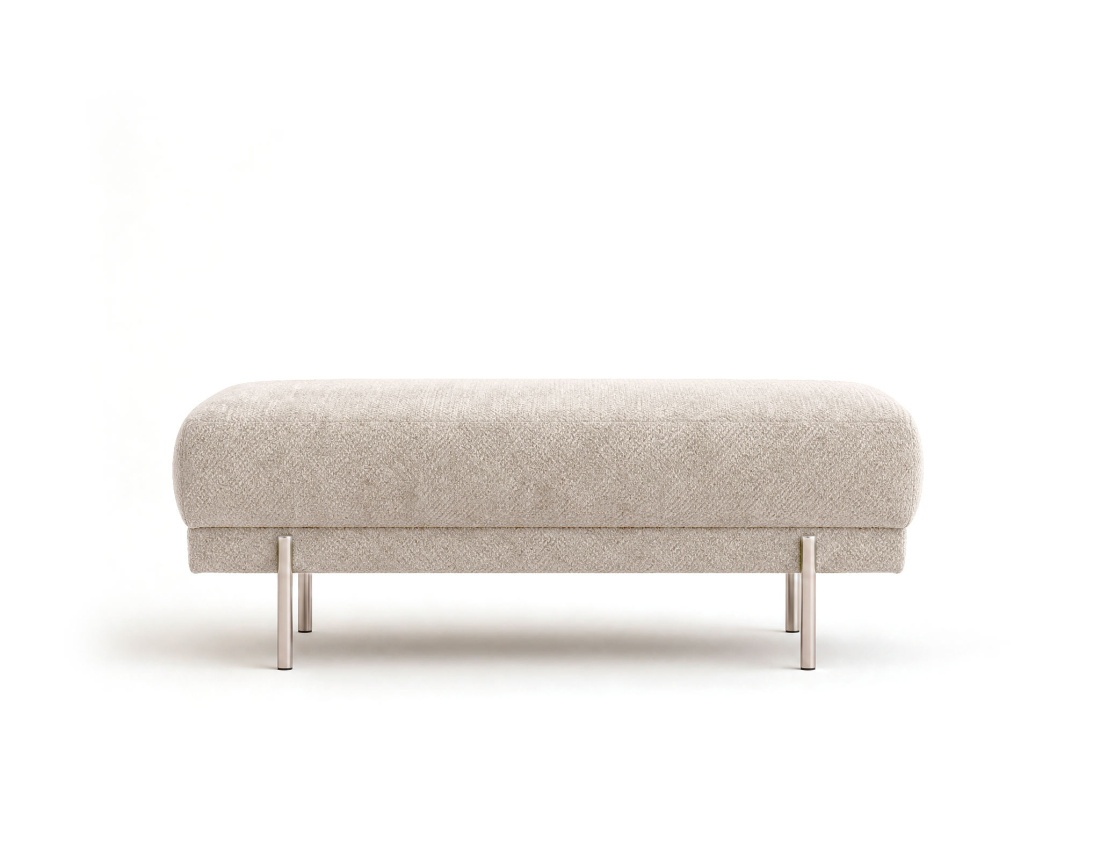 Pouf GABIN en velours texturé | Best Mobilier