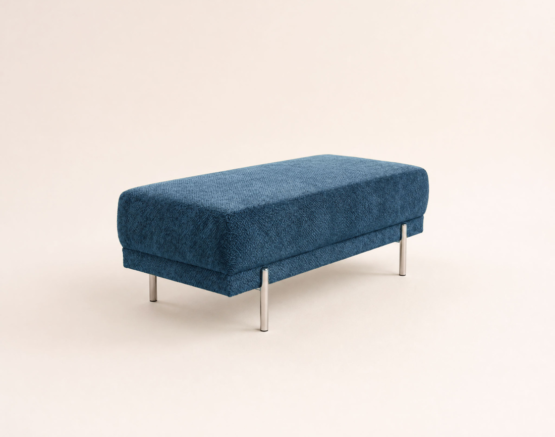 Pouf GABIN en velours texturé | Best Mobilier