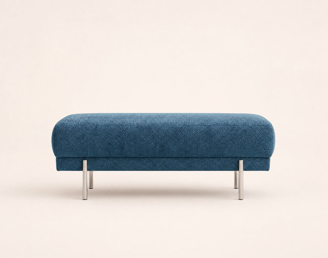 Pouf GABIN en velours texturé | Best Mobilier