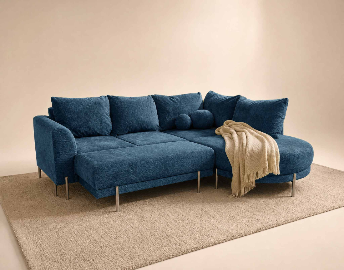Pouf GABIN en velours texturé | Best Mobilier
