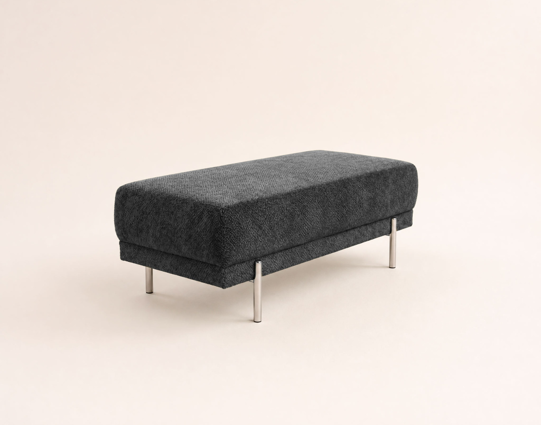 Pouf GABIN en velours texturé | Best Mobilier