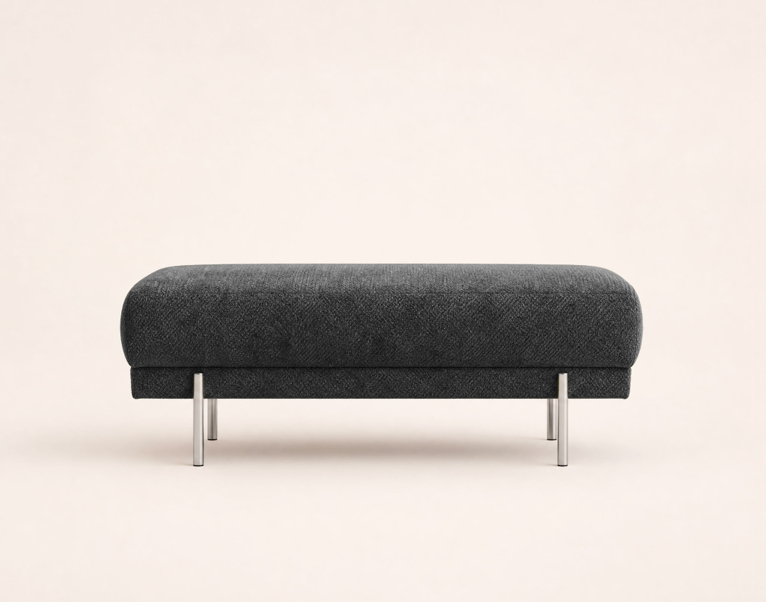 Pouf GABIN en velours texturé | Best Mobilier