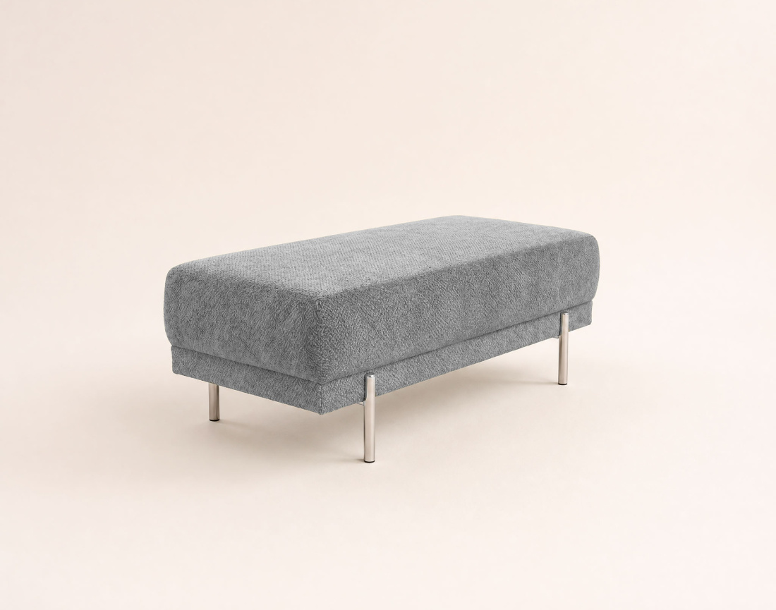 Pouf GABIN en velours texturé | Best Mobilier