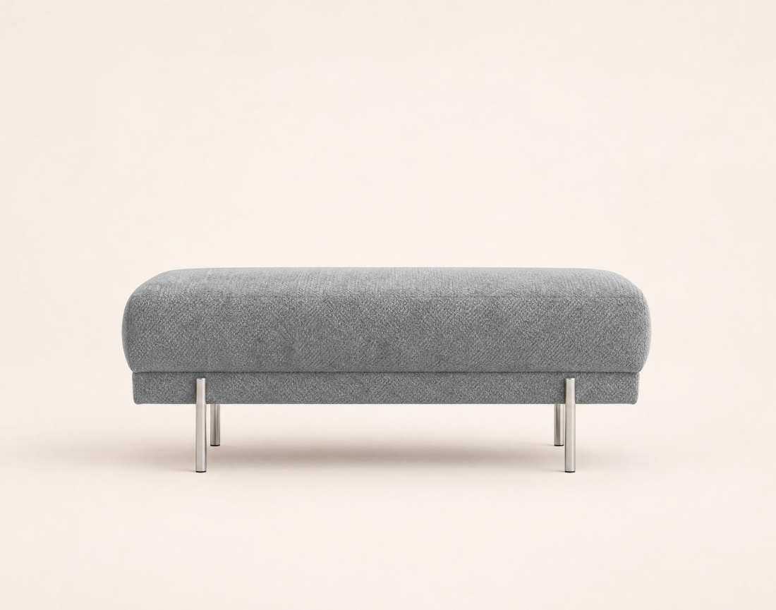 Pouf GABIN en velours texturé | Best Mobilier