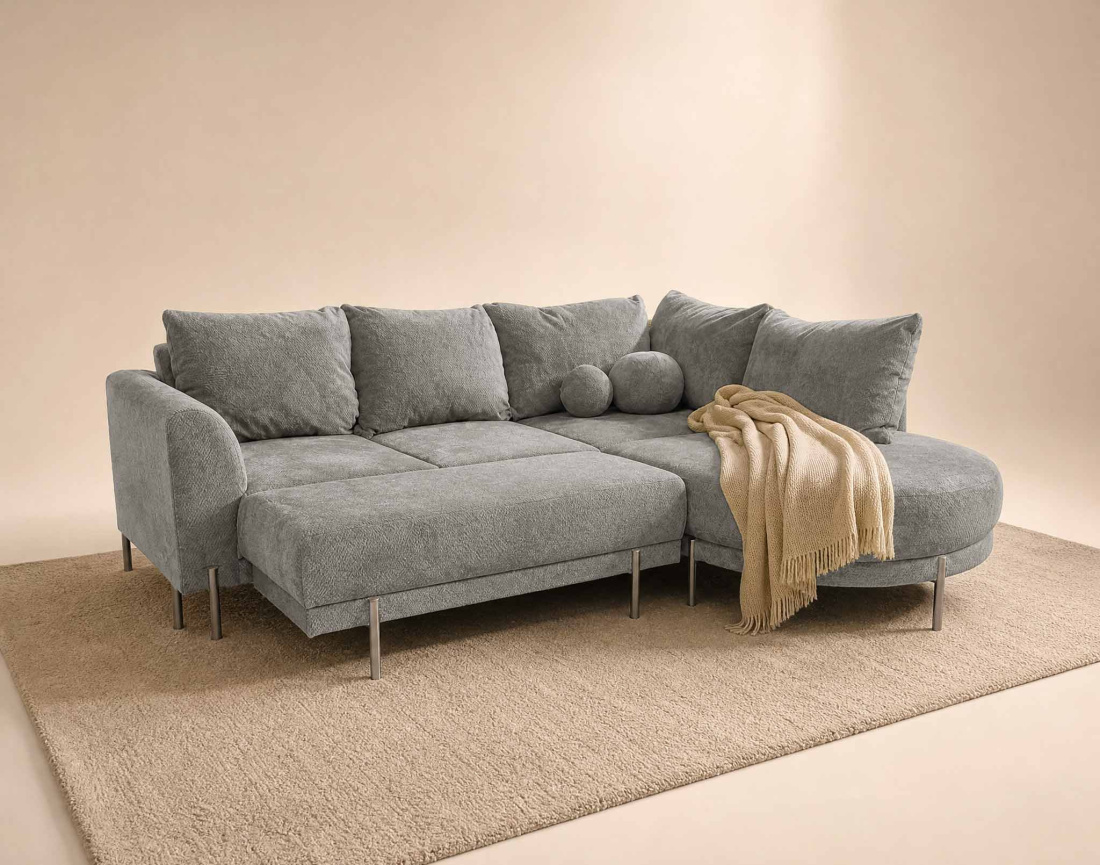 Pouf GABIN en velours texturé | Best Mobilier