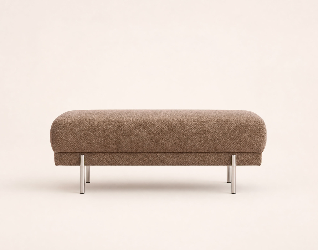 Pouf GABIN en velours texturé | Best Mobilier