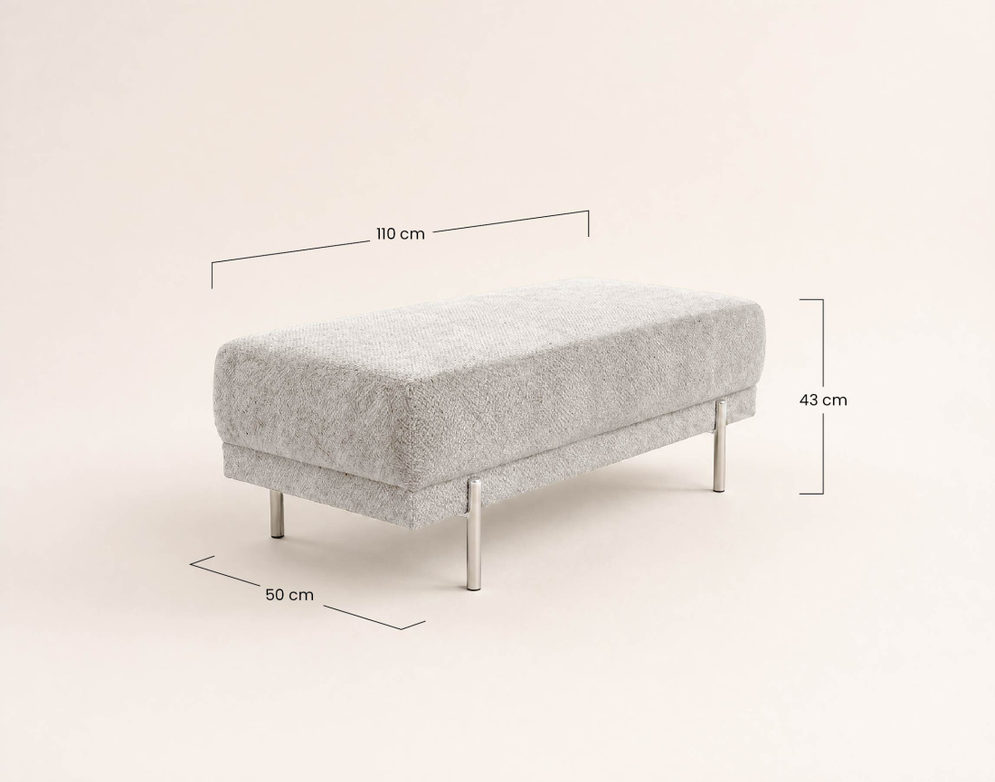 Pouf GABIN en velours texturé | Best Mobilier