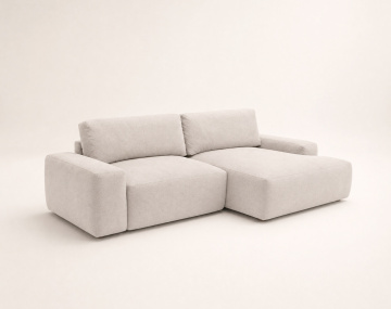 Canapé Tama d'angle droit 4 places convertible coffre tissu | Best Mobilier