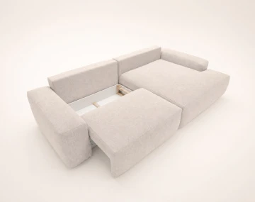 Canapé Tama d'angle droit 4 places convertible coffre tissu | Best Mobilier