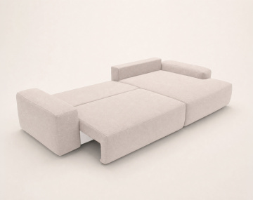Canapé Tama d'angle droit 4 places convertible coffre tissu | Best Mobilier