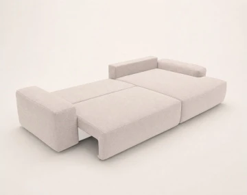 Canapé Tama d'angle droit 4 places convertible coffre tissu | Best Mobilier