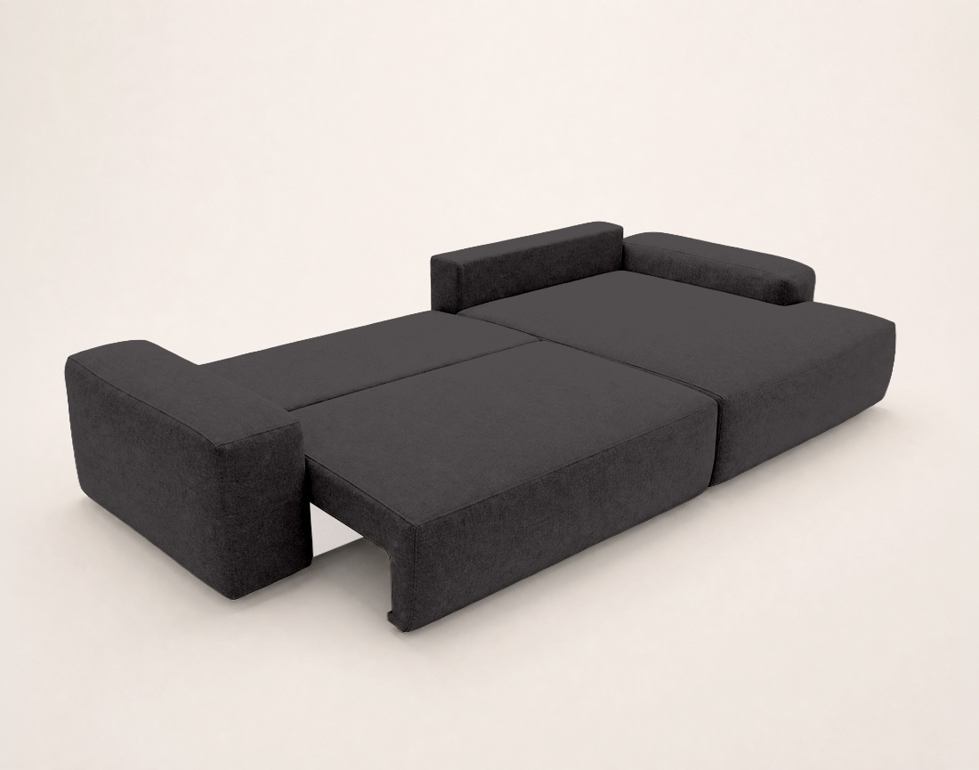 Canapé Tama d'angle droit 4 places convertible coffre tissu | Best Mobilier