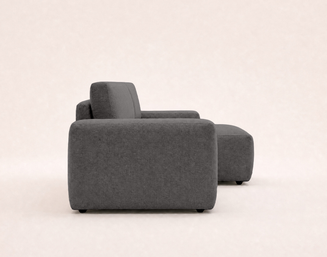 Canapé Tama d'angle droit 4 places convertible coffre tissu | Best Mobilier
