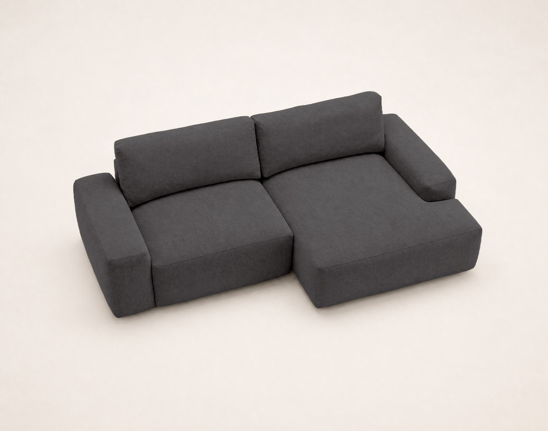 Canapé Tama d'angle droit 4 places convertible coffre tissu | Best Mobilier