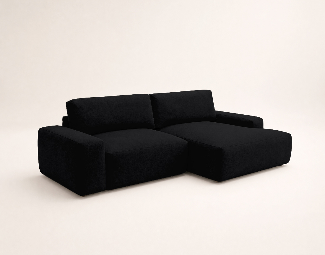 Canapé Tama d'angle droit 4 places convertible coffre tissu | Best Mobilier
