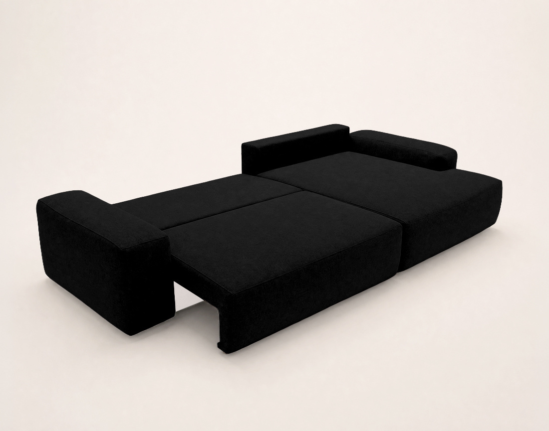 Canapé Tama d'angle droit 4 places convertible coffre tissu | Best Mobilier