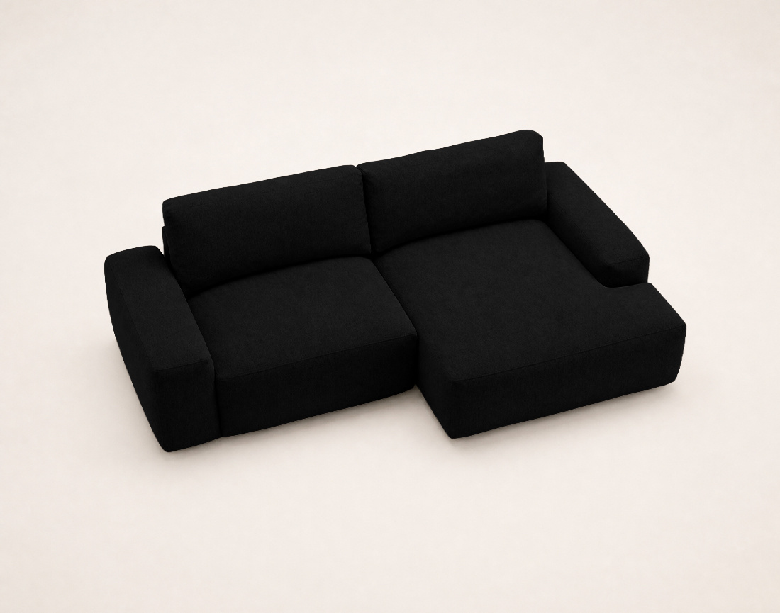 Canapé Tama d'angle droit 4 places convertible coffre tissu | Best Mobilier