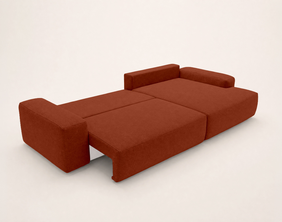 Canapé Tama d'angle droit 4 places convertible coffre tissu | Best Mobilier
