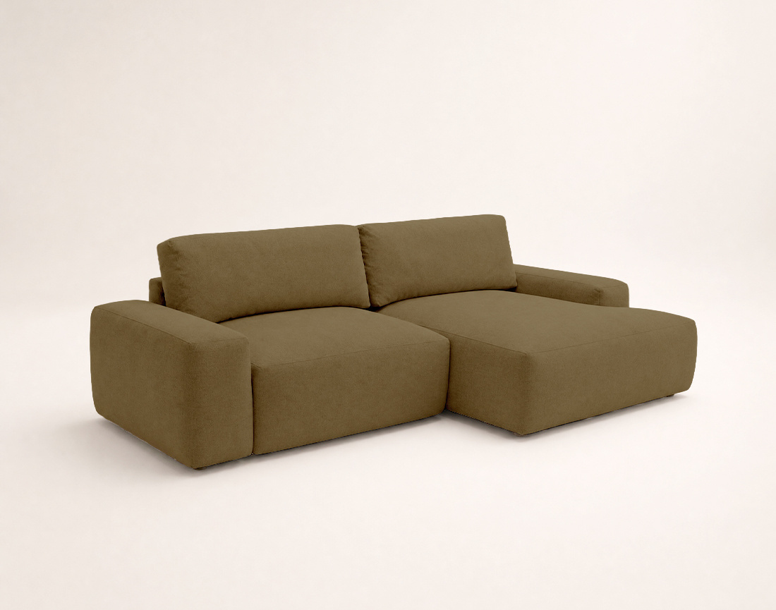 Canapé Tama d'angle droit 4 places convertible coffre tissu | Best Mobilier