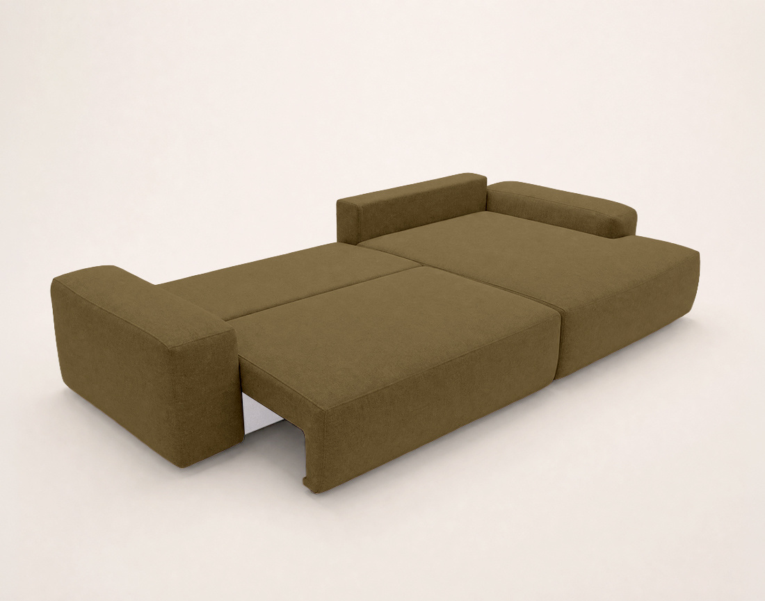 Canapé Tama d'angle droit 4 places convertible coffre tissu | Best Mobilier