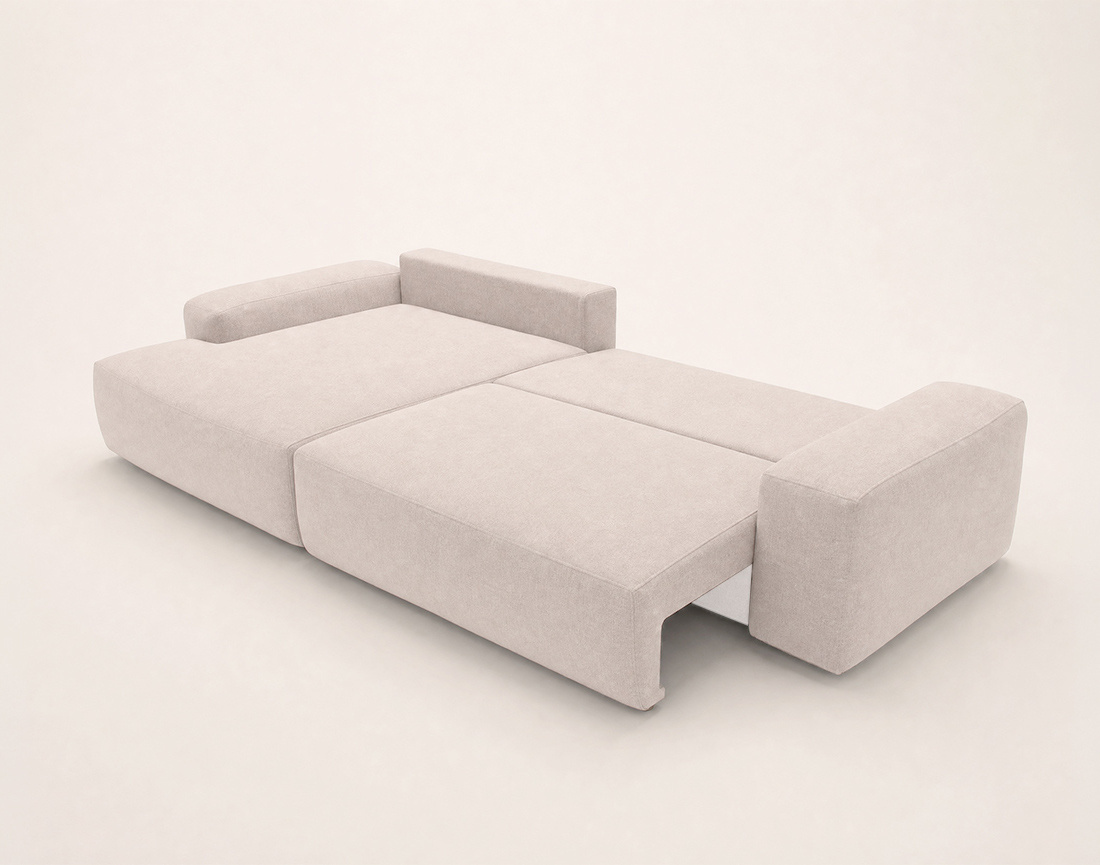 Canapé Tama d'angle gauche 4 places convertible coffre tissu | Best Mobilier