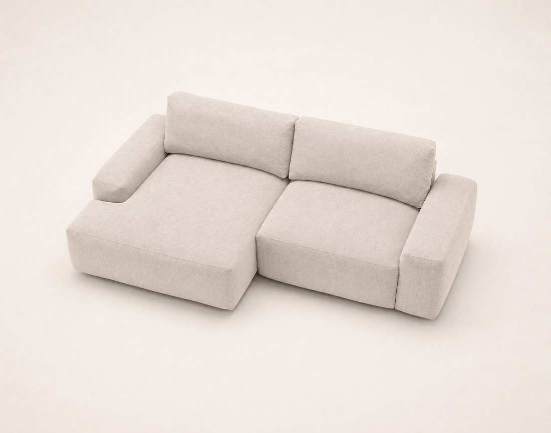 Canapé Tama d'angle gauche 4 places convertible coffre tissu | Best Mobilier