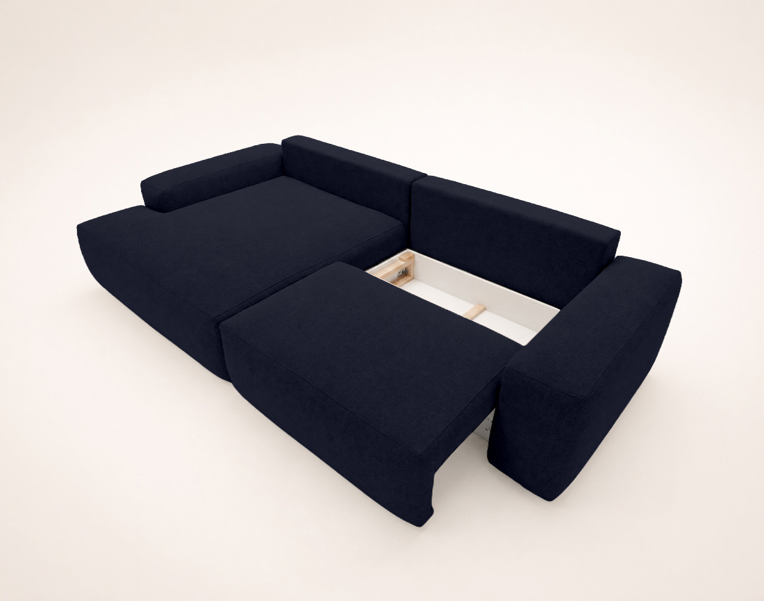 Canapé Tama d'angle gauche 4 places convertible coffre tissu | Best Mobilier