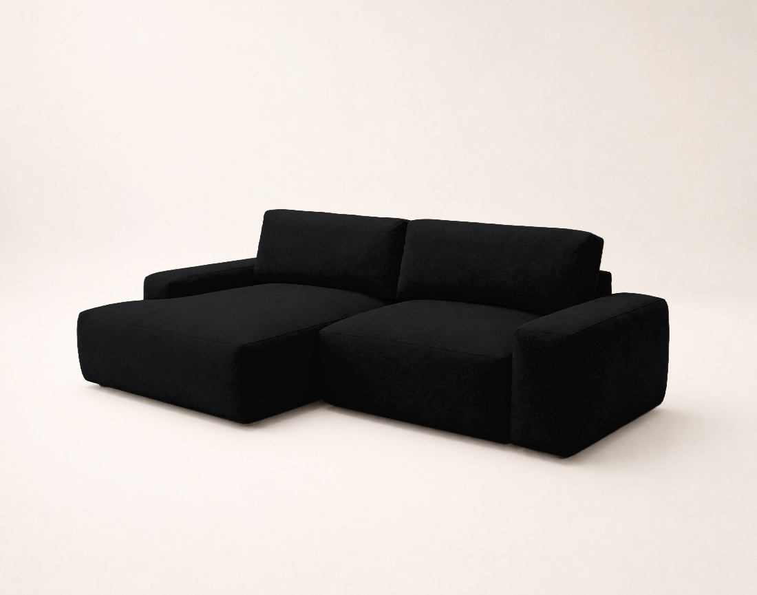 Canapé Tama d'angle gauche 4 places convertible coffre tissu | Best Mobilier