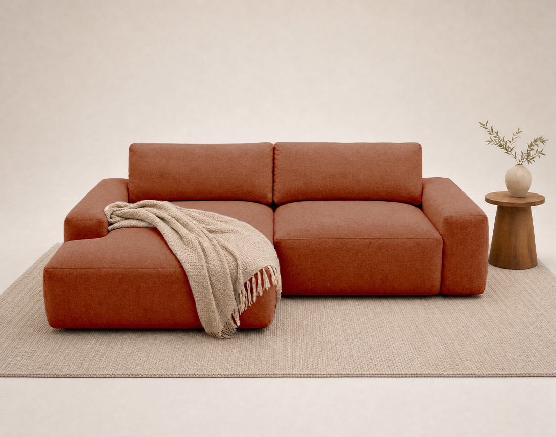 Canapé Tama d'angle gauche 4 places convertible coffre tissu | Best Mobilier